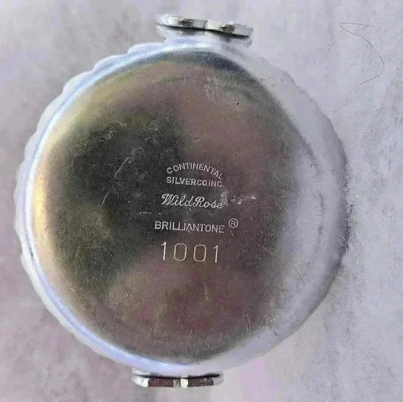 Continental Silver Co Vtg Aluminum Coasters in Coaster Caddy Set of‎ 8 Wild Rose - Picture 4 of 12